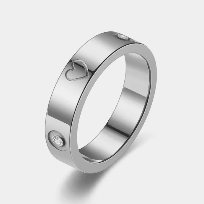 Gold Stainless Steel Zirconia Band Ring – Fashion Jewelry