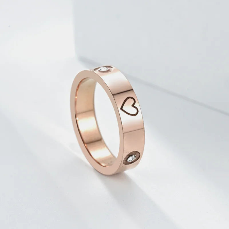 Gold Stainless Steel Zirconia Band Ring – Fashion Jewelry